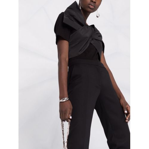 Ankle-slit cigarette trousers - Black