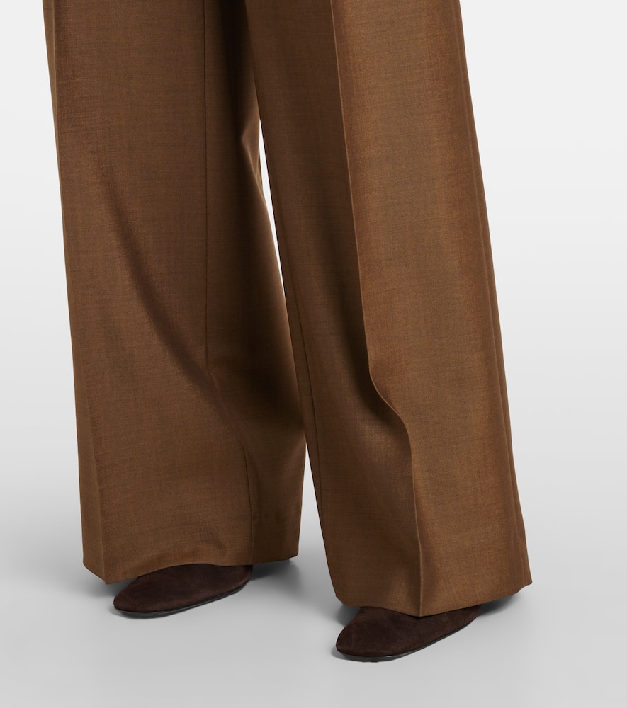 Róhe High-rise wool and mohair wide-leg pants