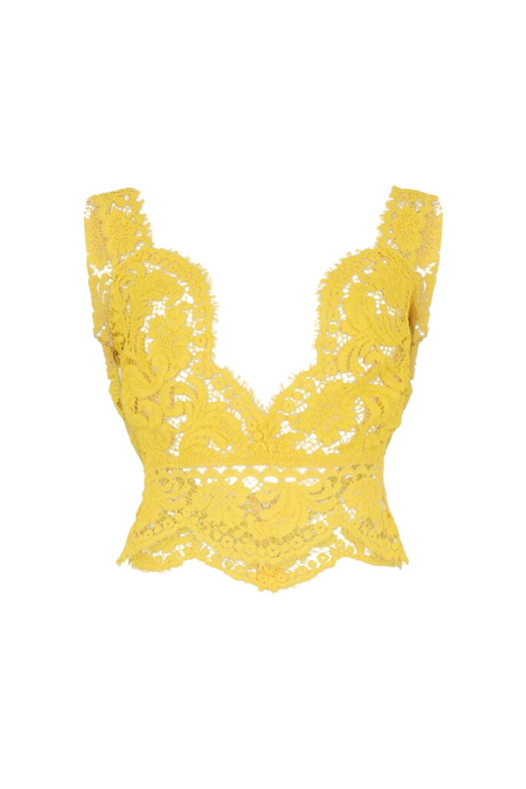 Dsquared2 - cropped lace top sleeveless scalloped he