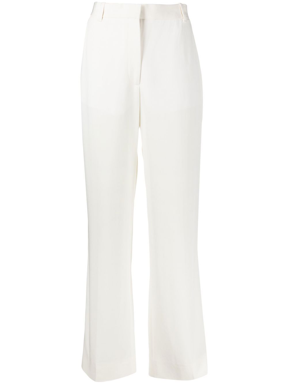 High-rise wide-leg trousers - White