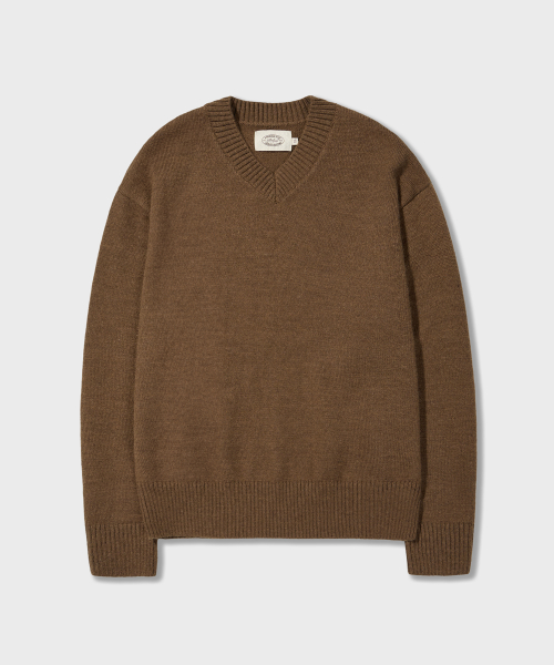 Essential V-neck Knit Brown