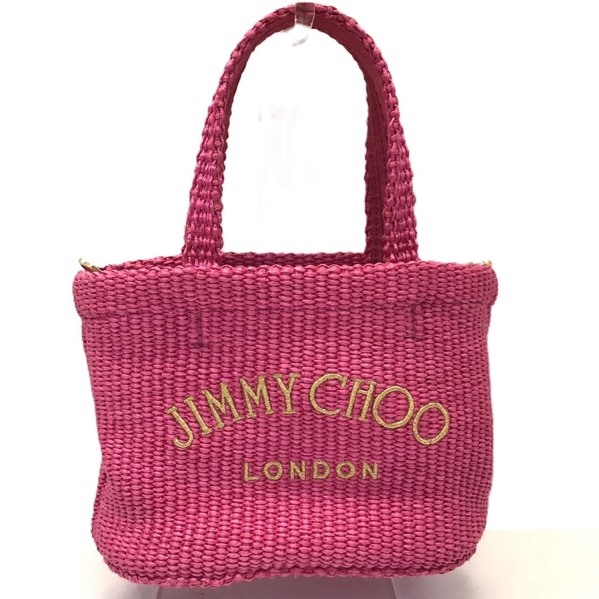 Jimmy Choo Pink Raffia Handbag Pre-Owned