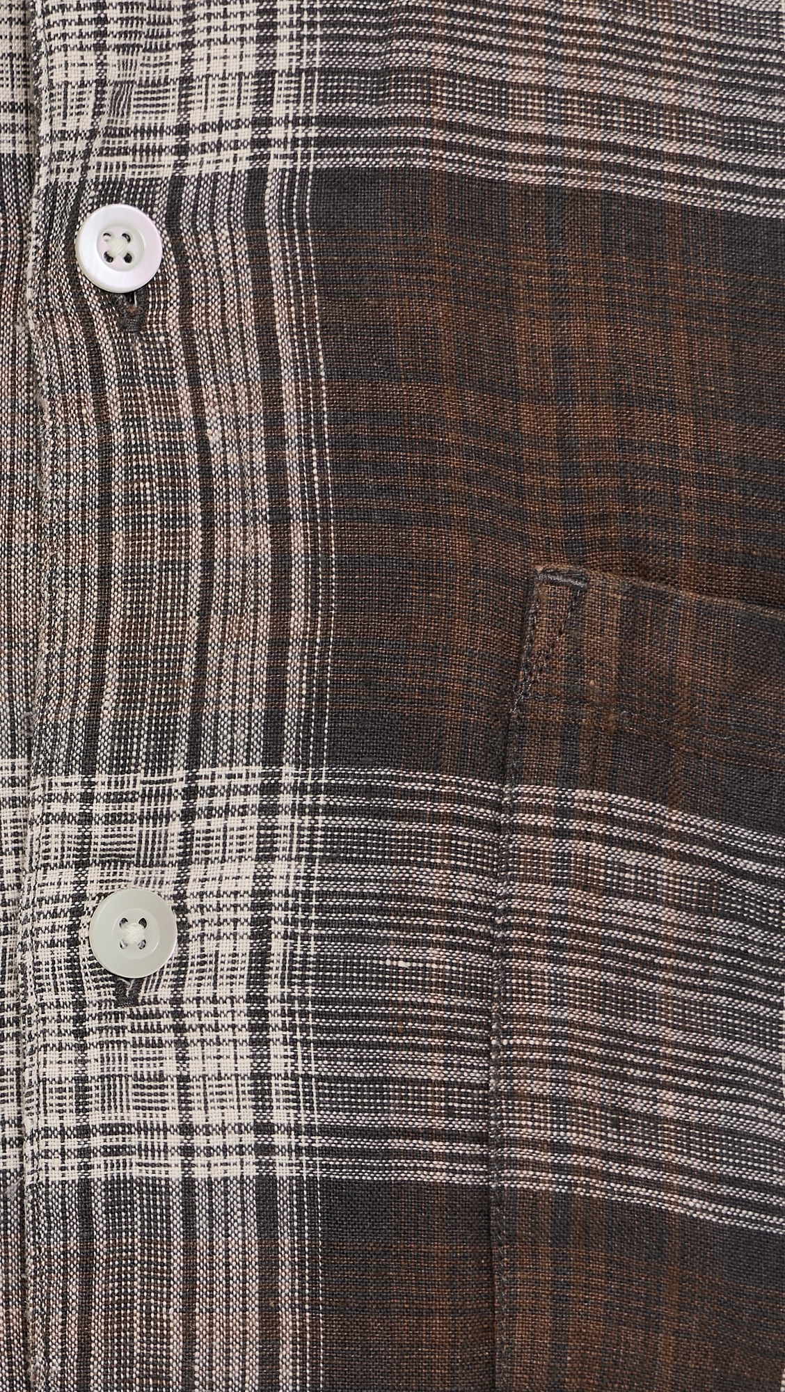 Short Sleeve Linen Top Plum Heritage Plaid