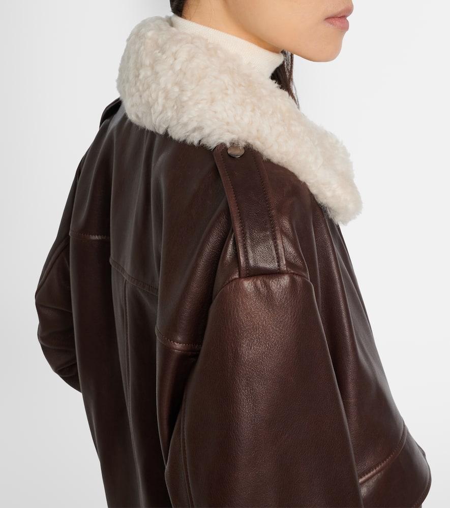 Drey shearling-trimmed leather jacket