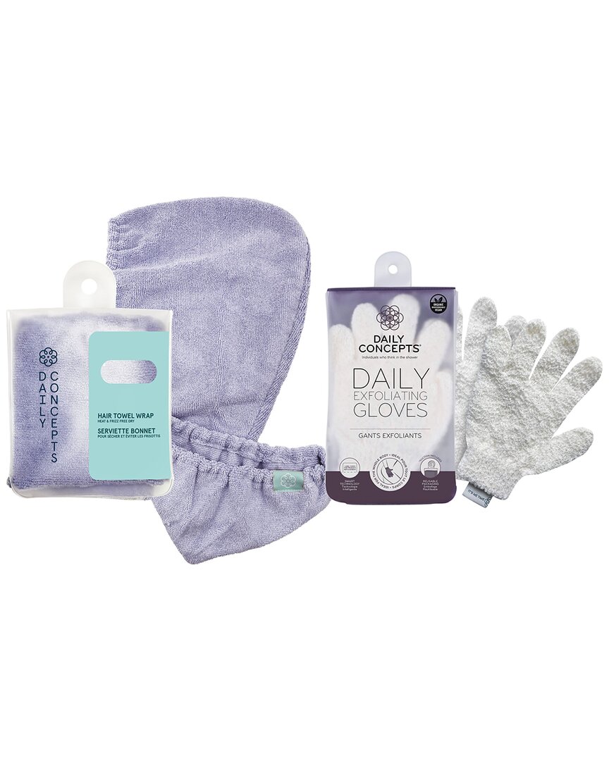 Exfoliating Gloves & Hair Towel Set