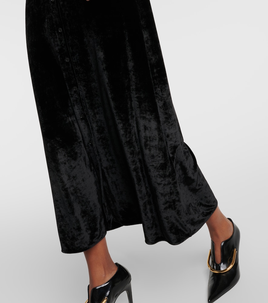 Velvet shirt dress