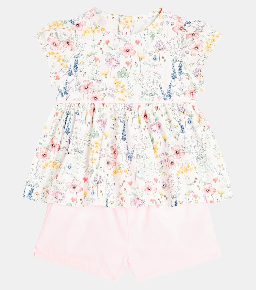 Il Gufo Baby floral tiered cotton dress