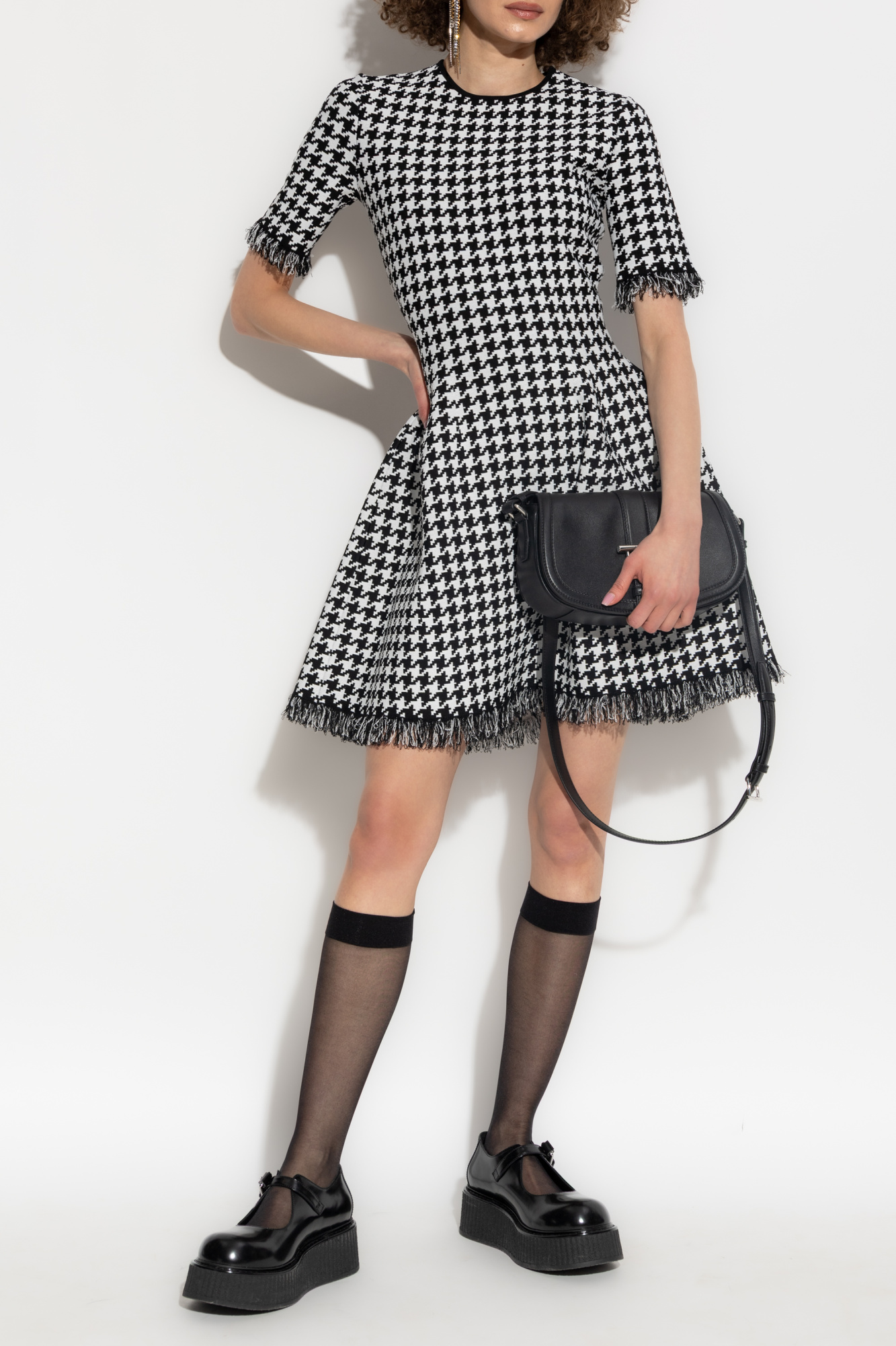 Alexander McQueen Patterned Dress, Women's, Black