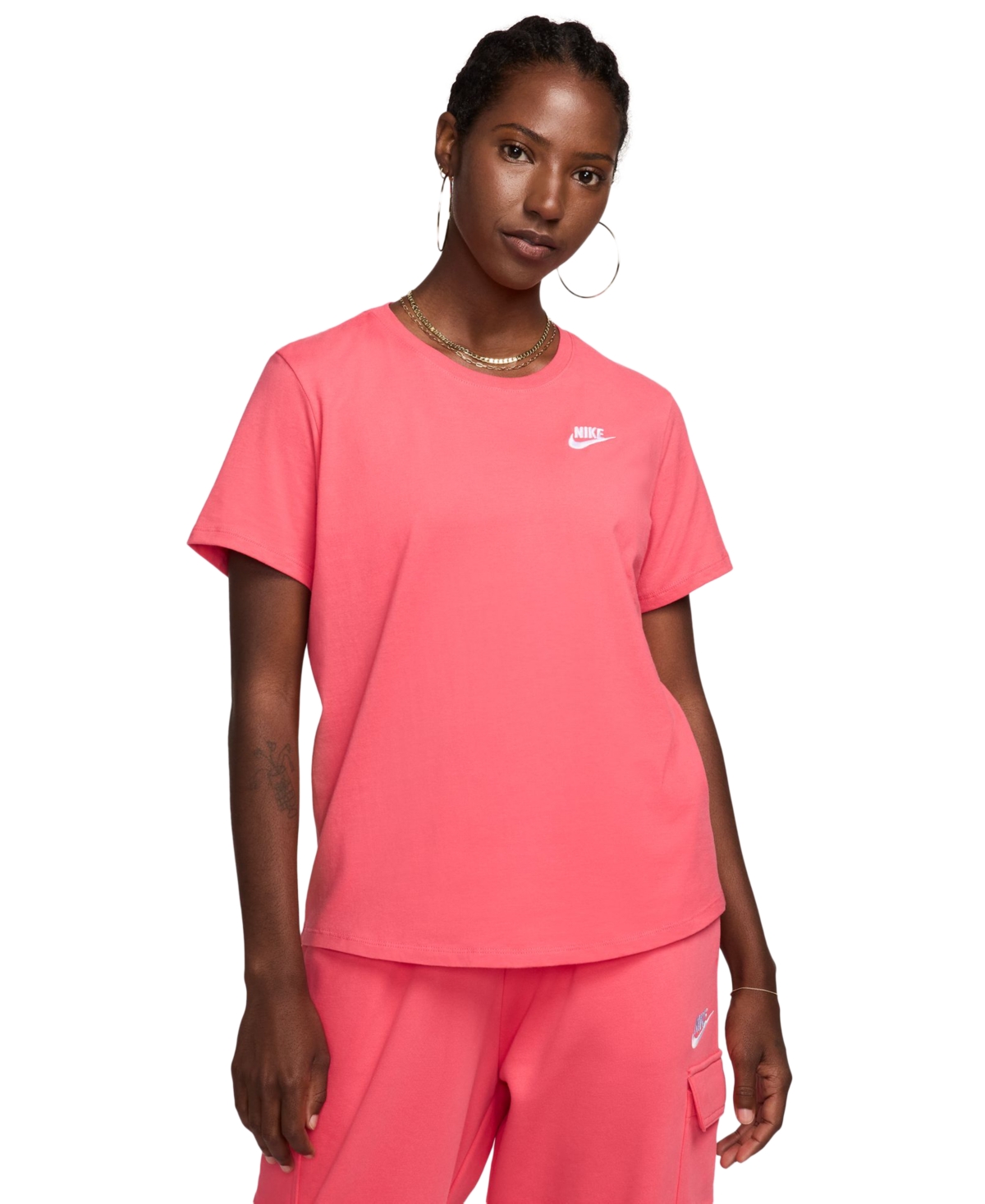 Women's Sportswear Club Essentials T-Shirt - Aster Pink/white