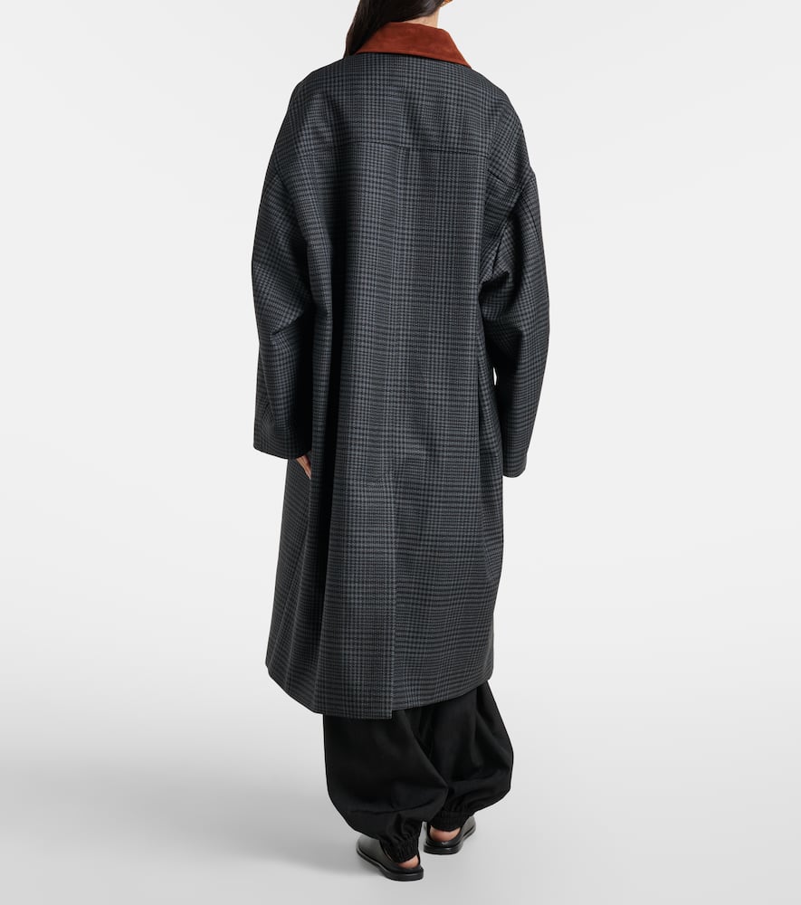 Róhe Prince of Wales check virgin wool coat