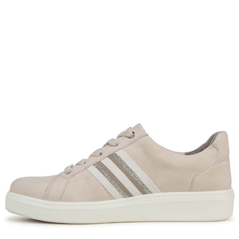 Happy Friday Lace Up Sneakers (Beige Stretch Faux Leather)