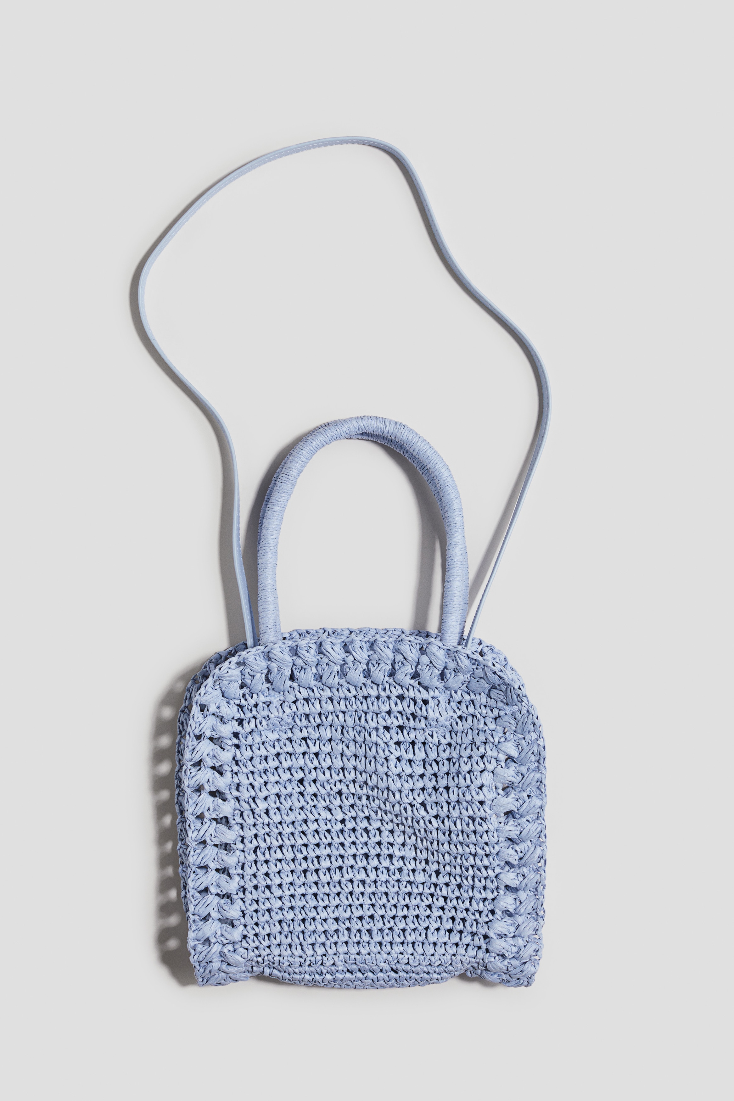 Straw Crossbody Bag - Blue