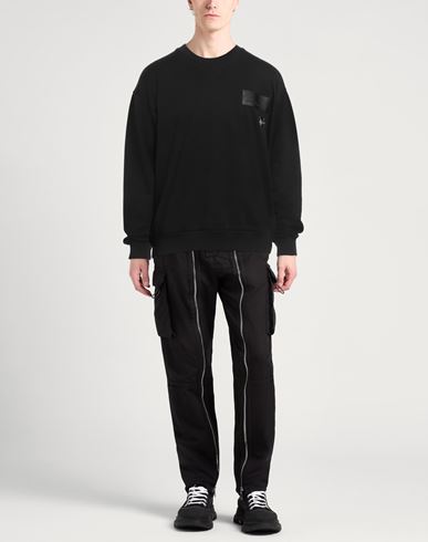Man Sweatshirt Black Size 40 Cotton, Elastane