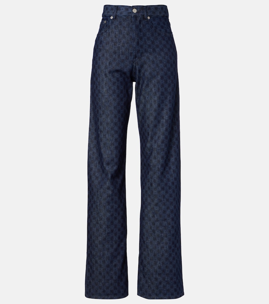 Floral wide-leg jeans