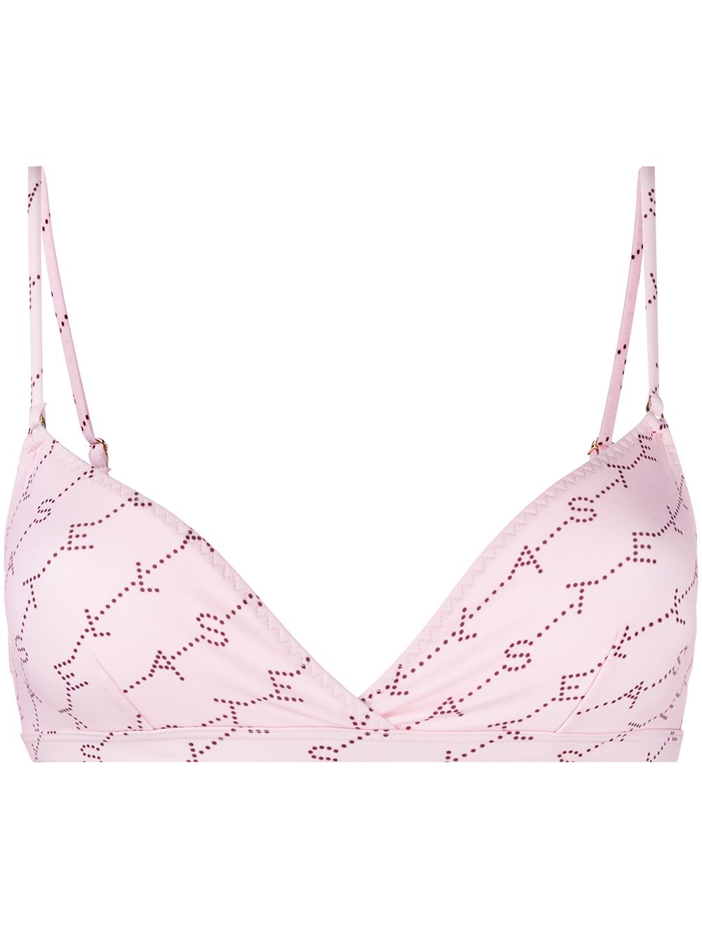 Monogram-print bikini top - Pink