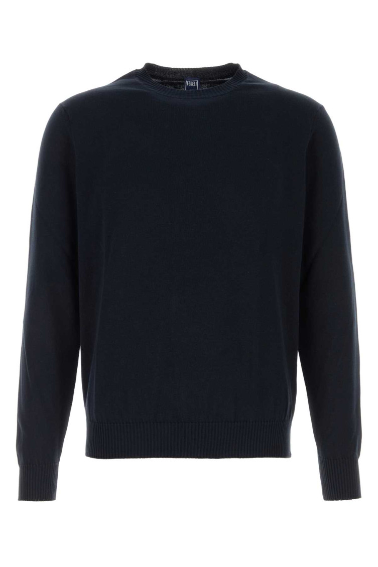 Navy Blue Cotton Sweater