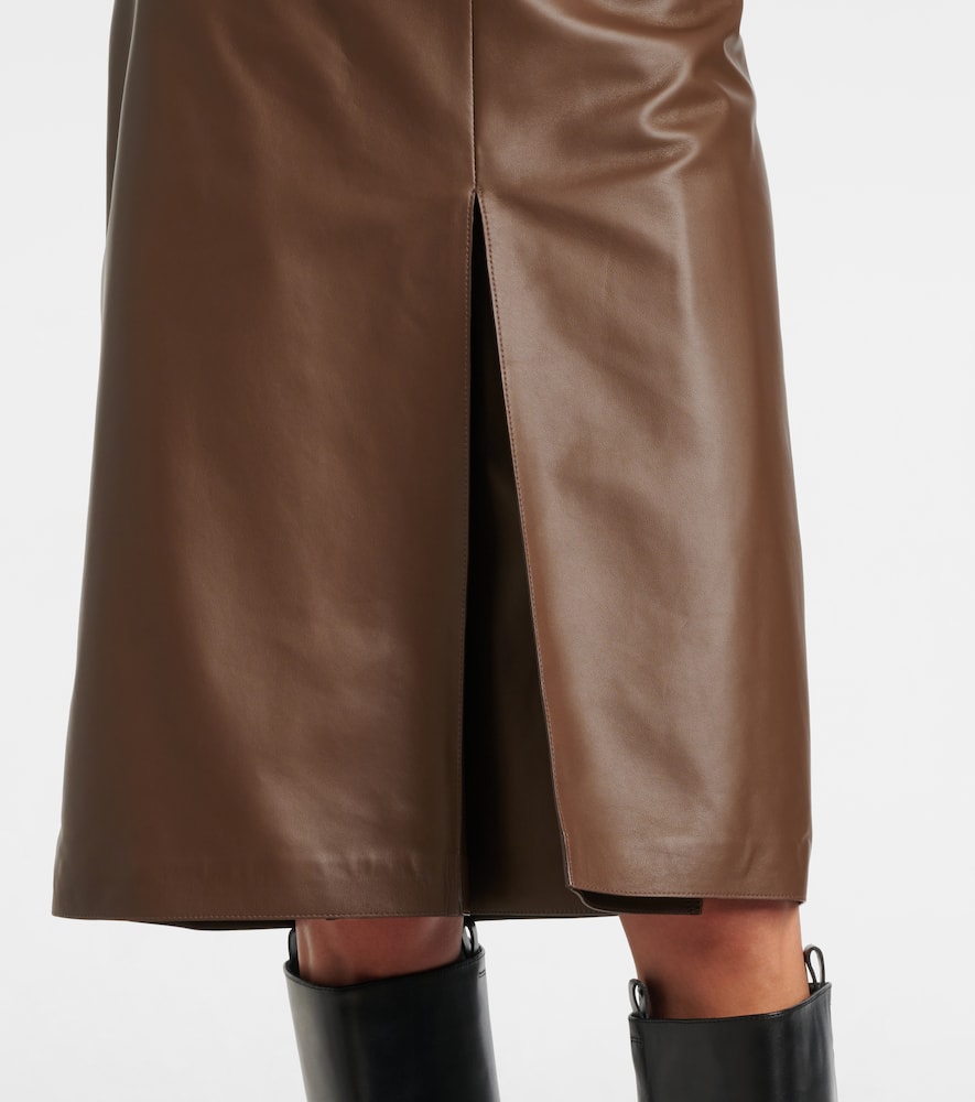 Leather pencil skirt