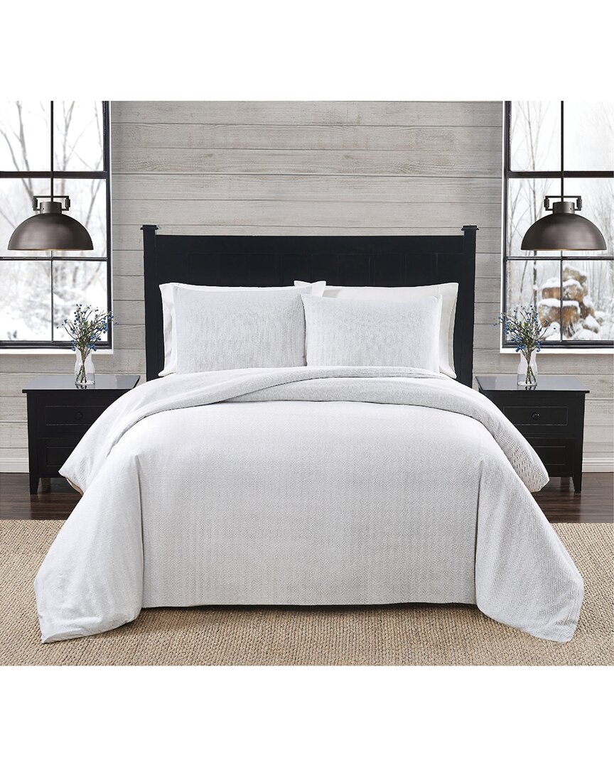 London Fog Herringbone Flannel Comforter Set
