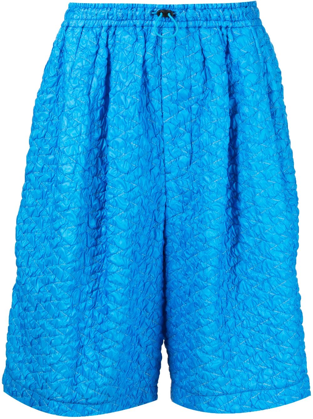 Textured drawstring shorts - Blue