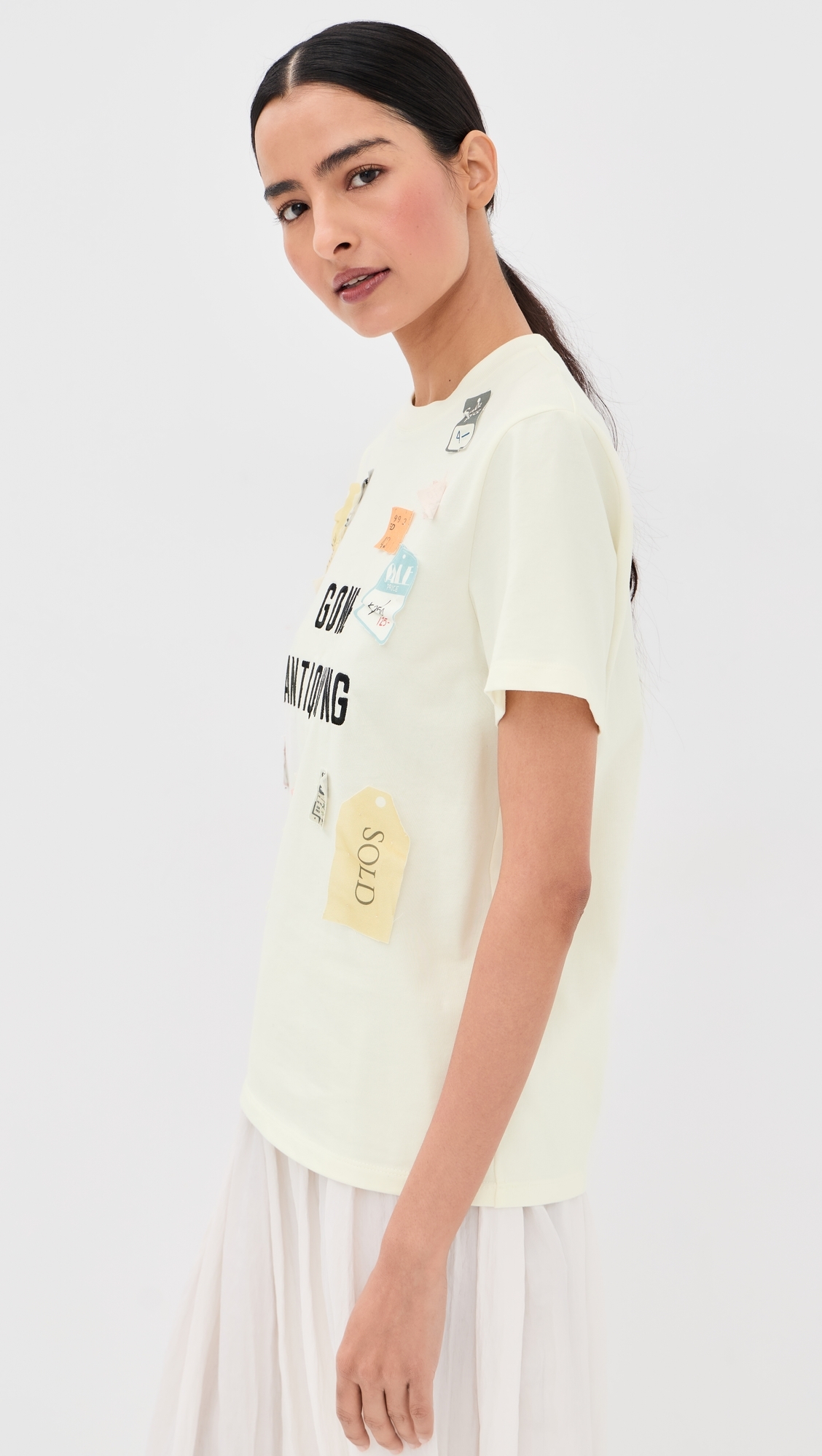 Gone Antiquing Applique Tee Ivory