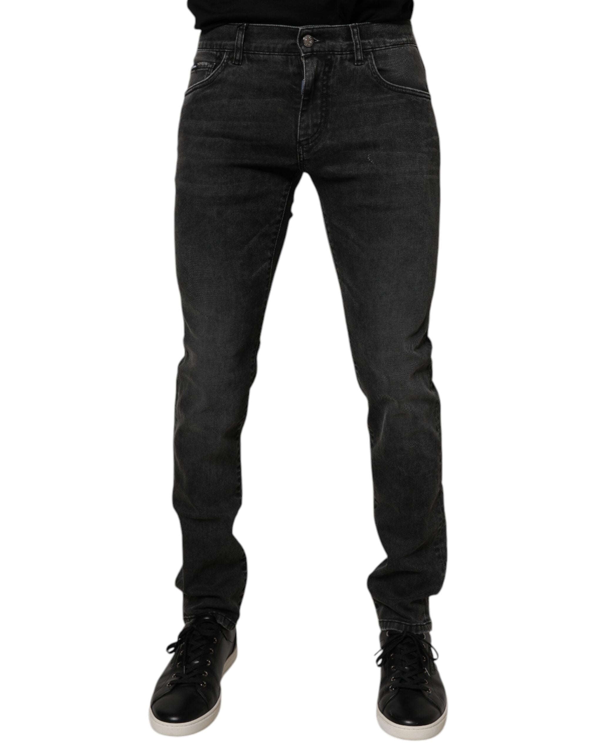 Cotton Stretch Skinny Jeans — Black