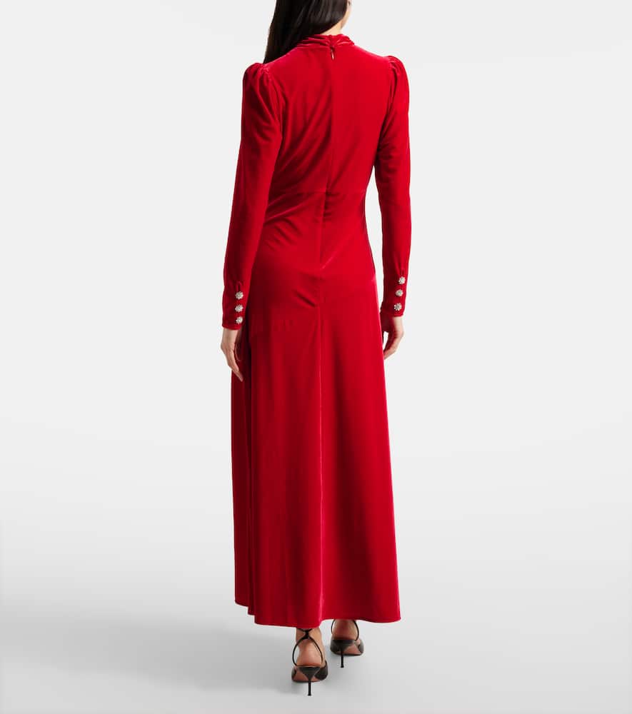 Velvet jersey midi dress