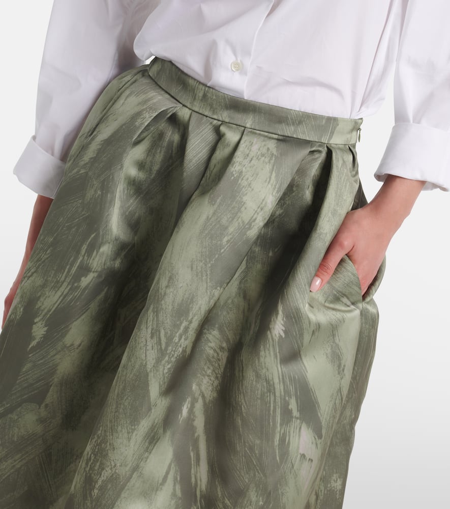 Satin midi skirt