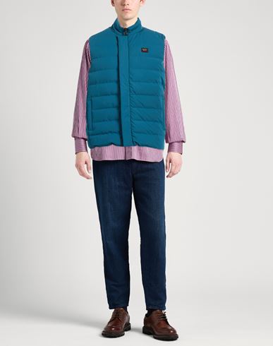 Man Vest Deep teal Size M Virgin Wool, Nylon