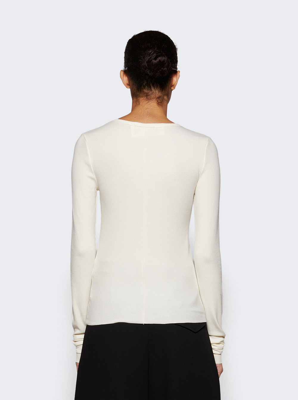 Long-sleeve fitted top - Neutrals