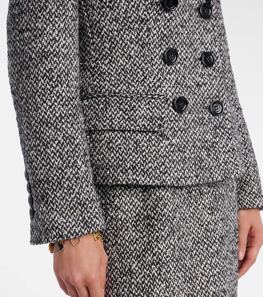 Double-breasted wool-blend jacket