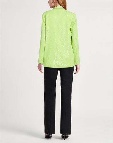 Woman Blazer Lime green Size M Polyester, Elastane