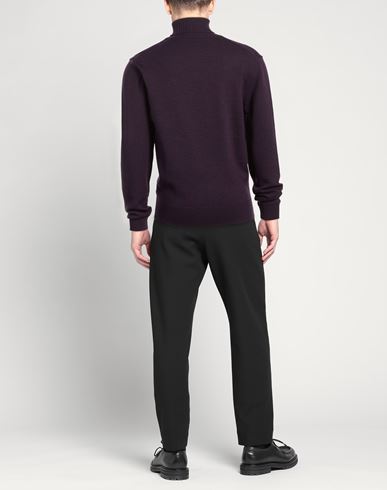Man Turtleneck Plum Size 38 Merino Wool
