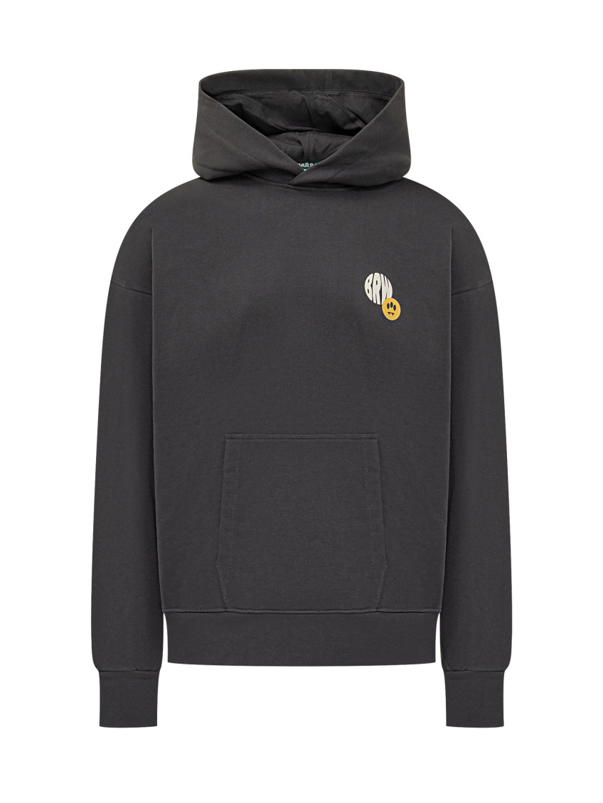 Black Graphic Hood Sweatshirt