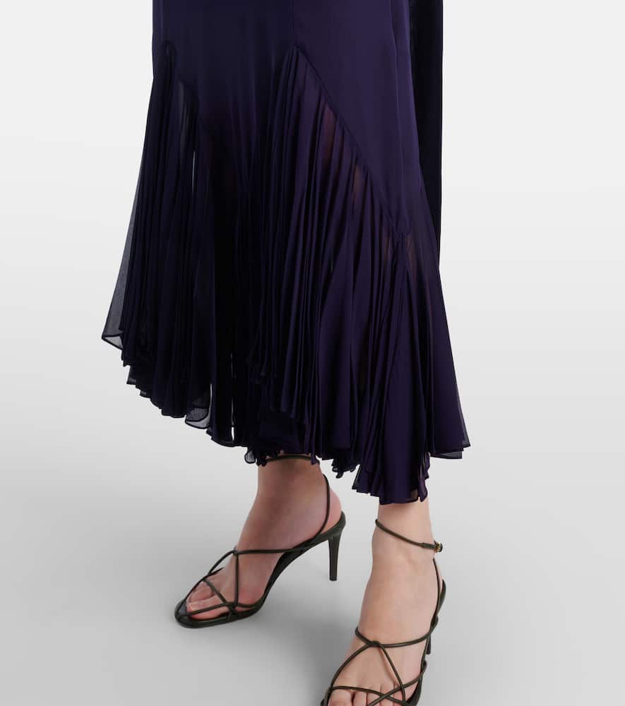 Candita scarf-detail silk midi dress
