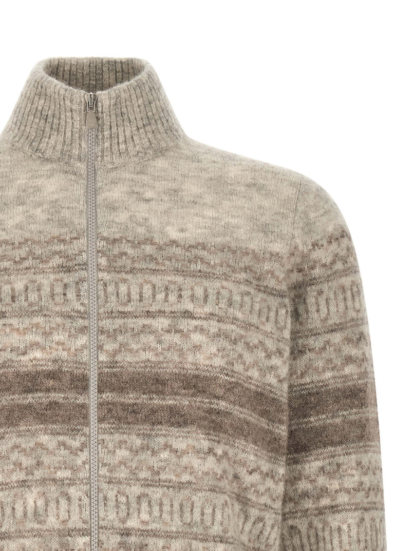 Light Beige Nordic Jacquard Cardigan