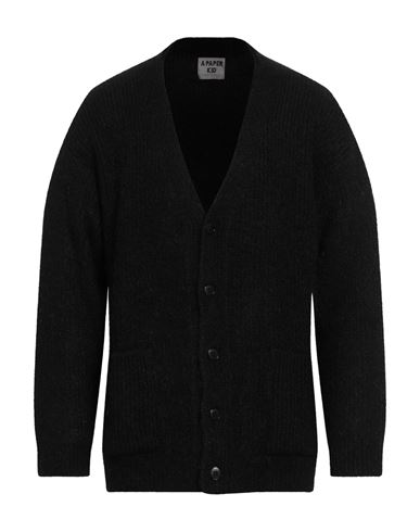 Man Cardigan Black Size M Polyacrylic, Mohair wool, Polyamide