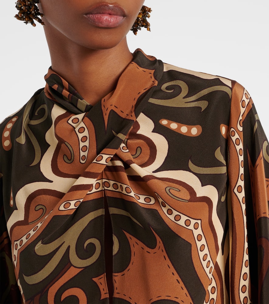 Printed silk blouse