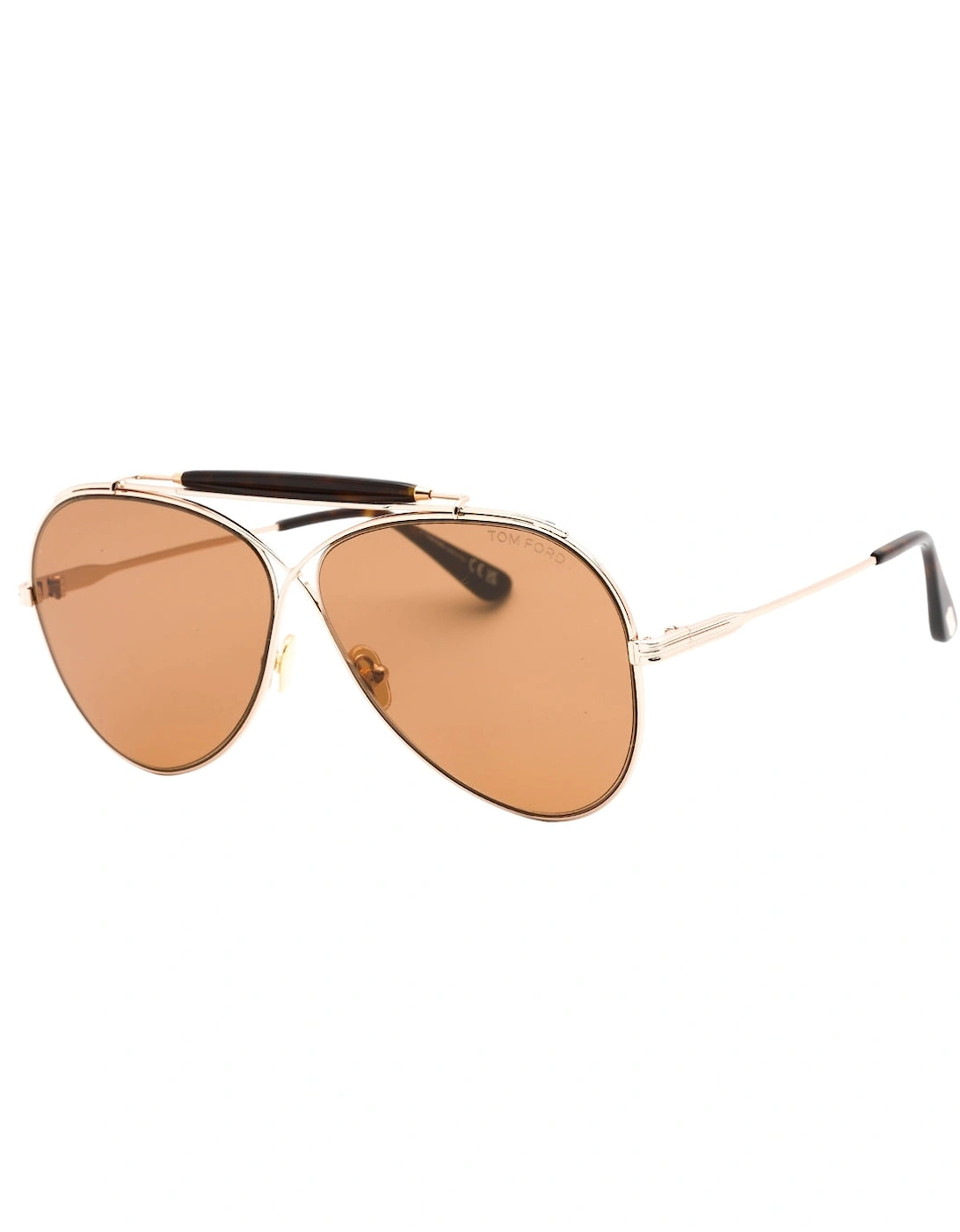 Men's Tom Ford Holden Brown Lens Shiny Rose Gold Sunglasses - : ONE