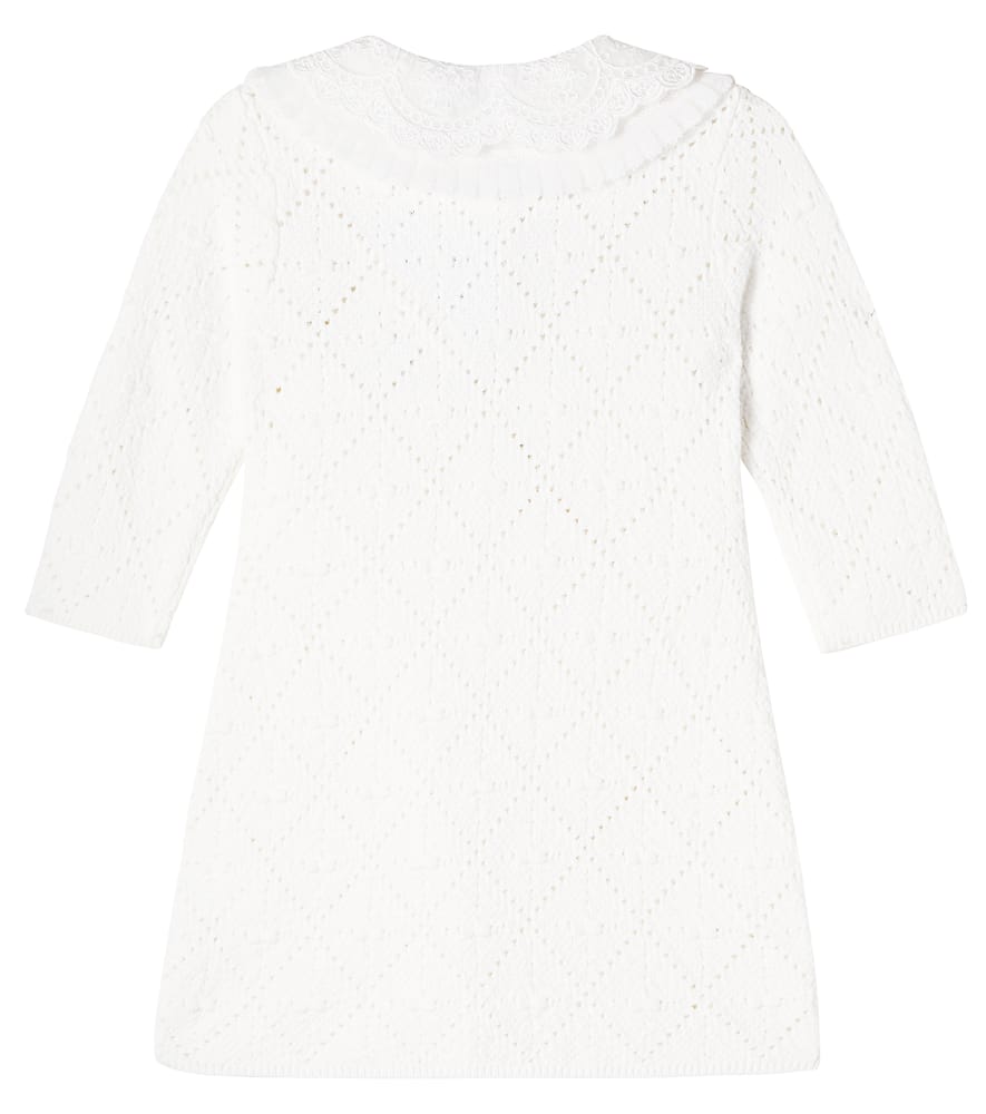 Lacee-trimmed pointelle dress