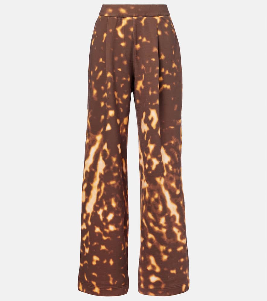 Printed cotton wide-leg pants