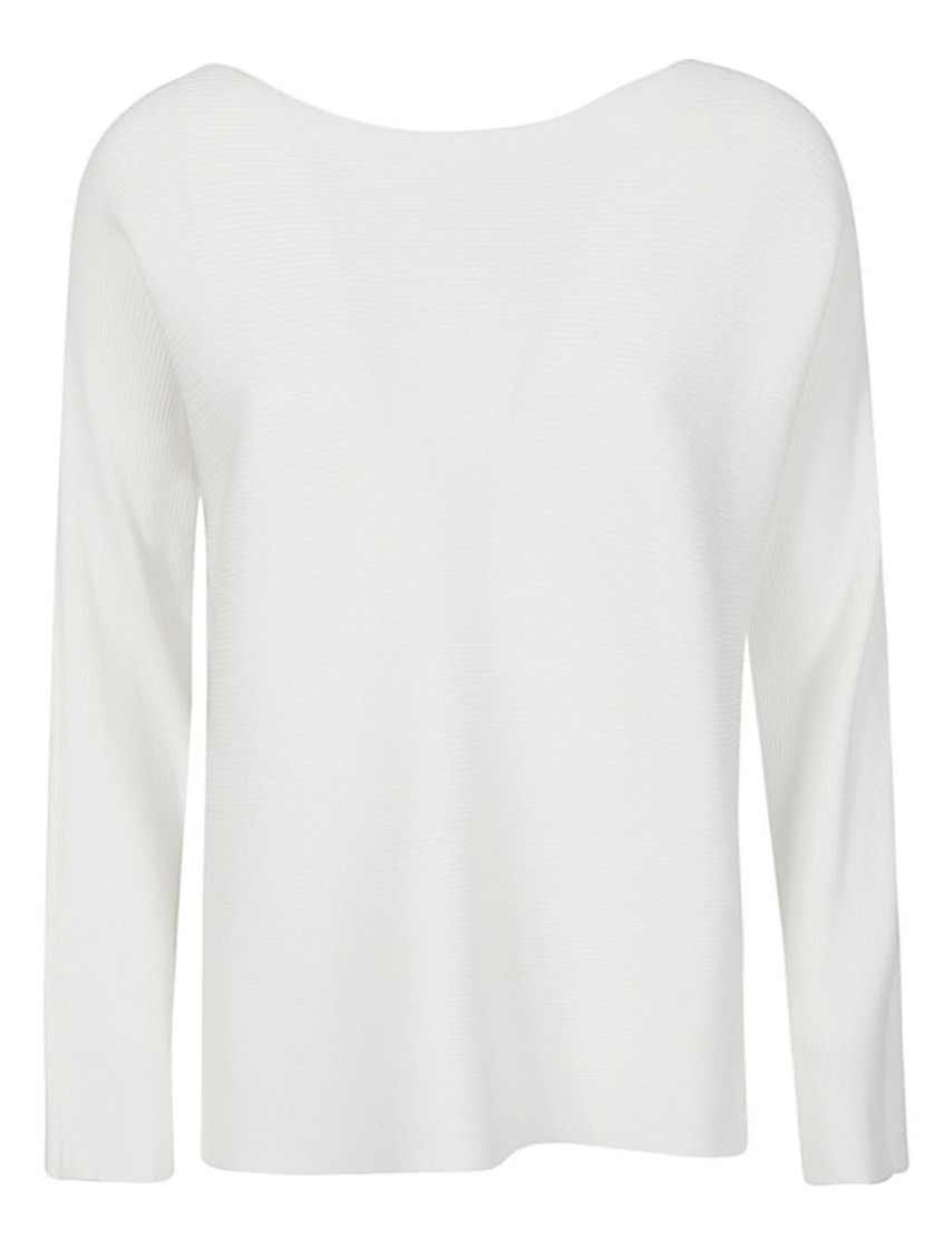 White Ribbed Sweater
