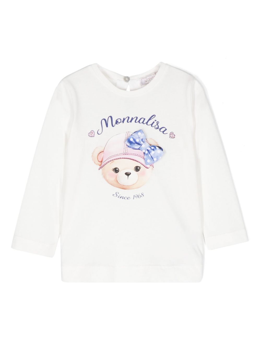 Teddy bear-print cotton T-shirt - White
