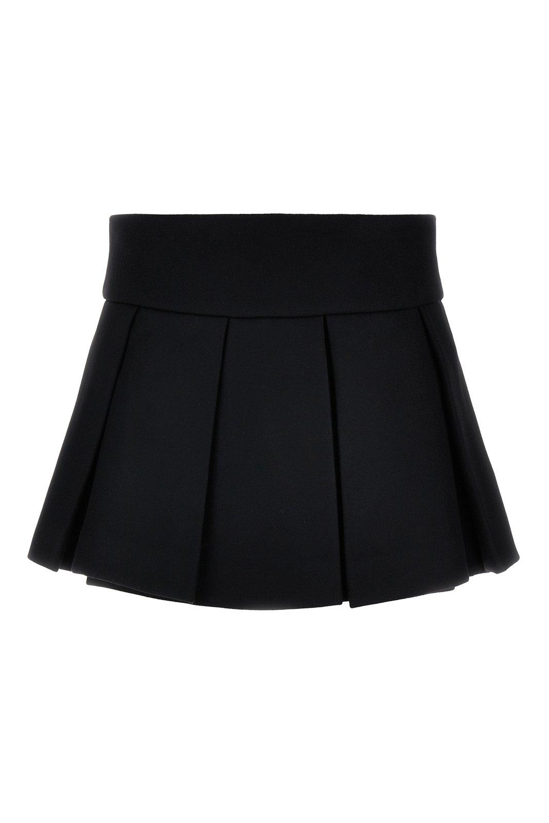 Pleated A-line skirt - Black