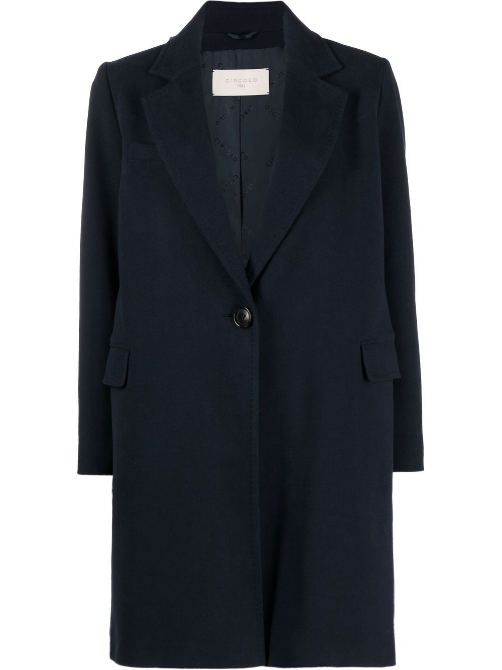 Buttoned-up single-breasted coat - Blue