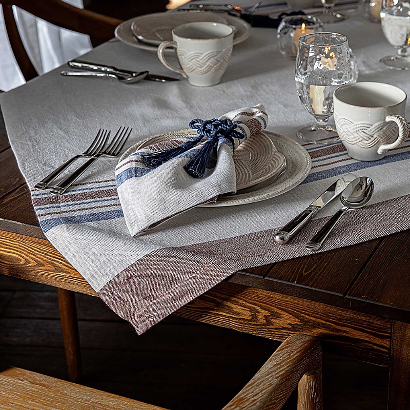 Danish Stripe Tablecloth, 52 Square
