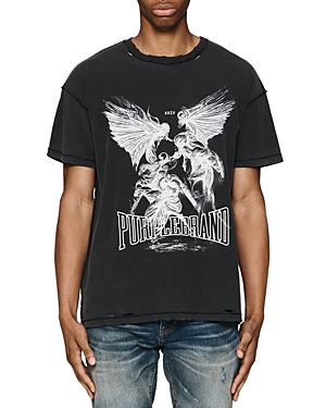Fight-print cotton T-shirt - Black