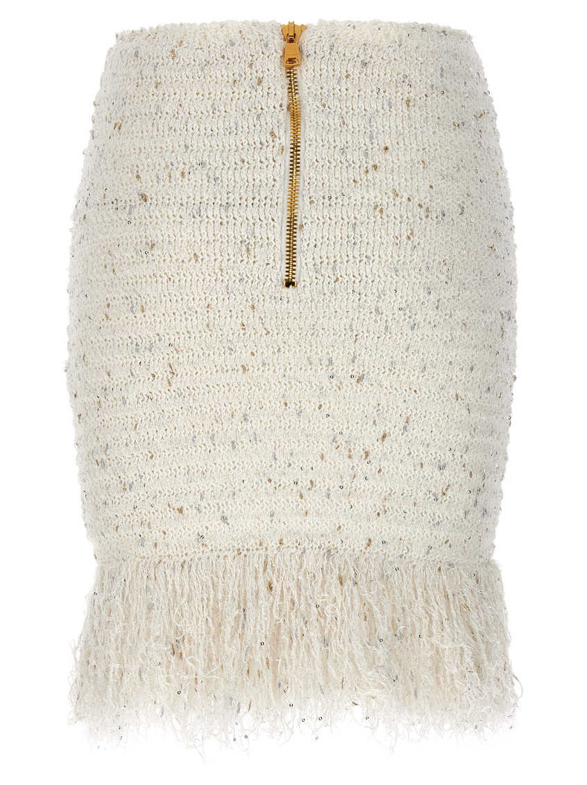 Fringed Tweed Skirt