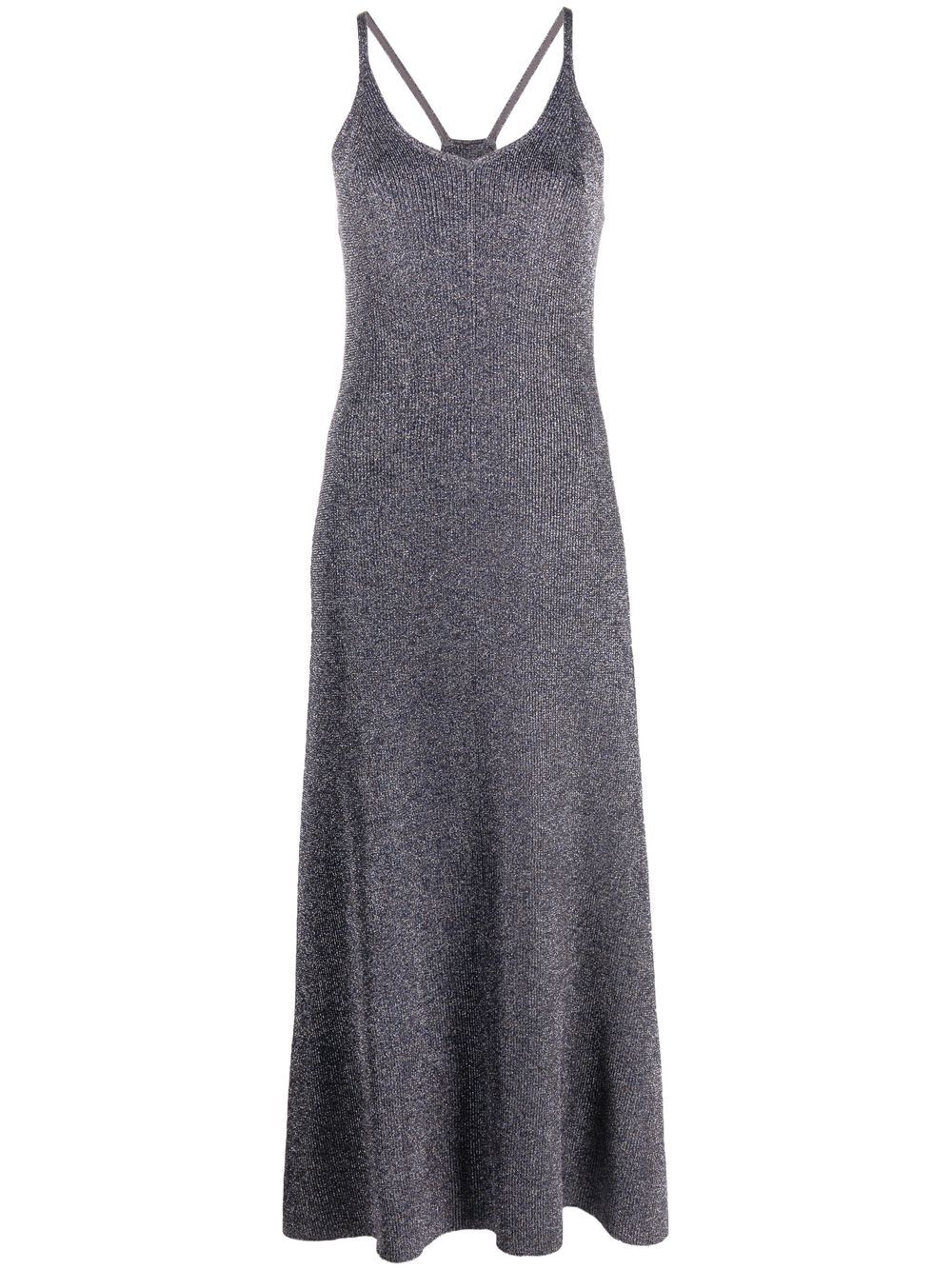 Shimmery knitted midi dress - Purple