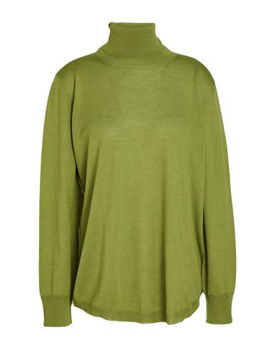 Woman Turtleneck Green Size 12 Wool, Silk, Cashmere