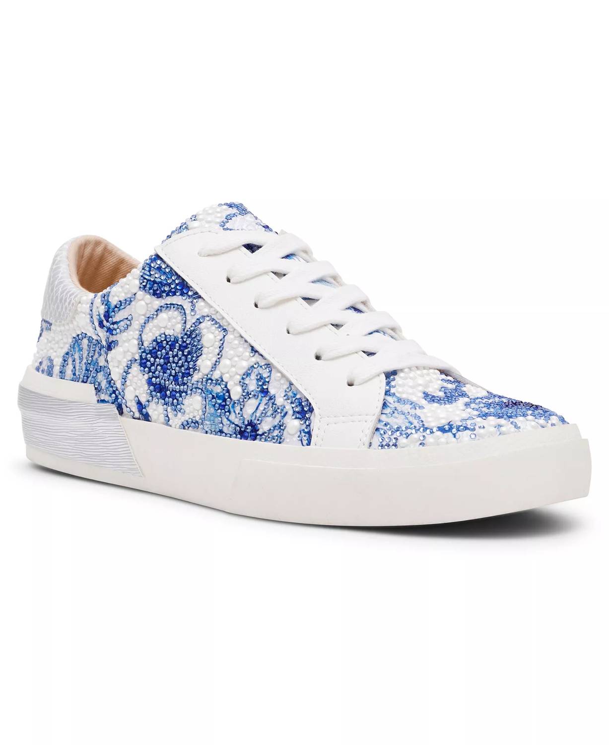 Women's Damon Lace-Up Sneakers In White/blue Floral